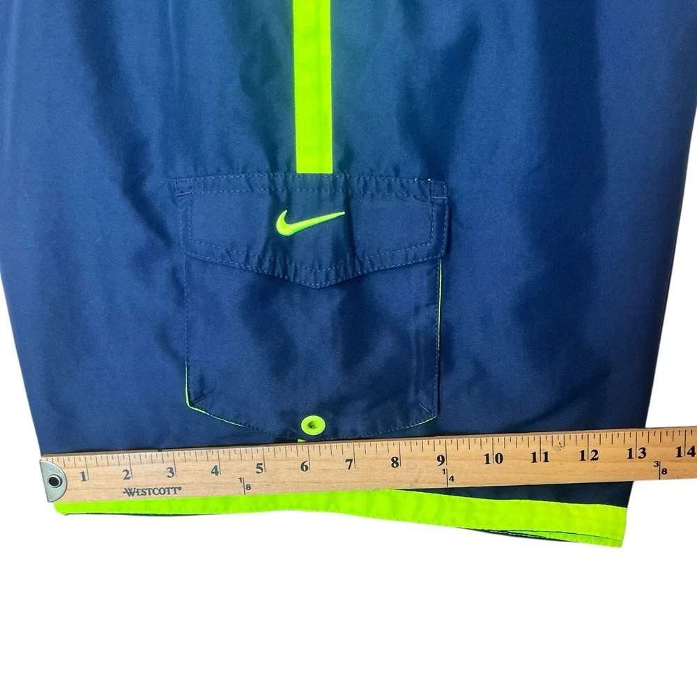 Nike Swim Trunks Shorts Mens Large Blue Lined Polyester Beach Pool Vacation
